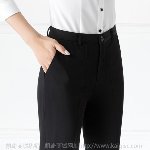 加绒加厚中腰秋冬工作裤新款直筒工装裤西裤正装裤银行上班修身女