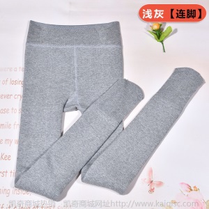 秋冬新款棉质竖条打底裤加绒收腹翘臀裤女修身芭比羊绒裤袜一体裤