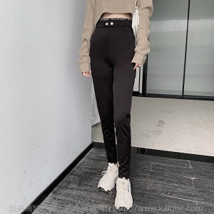 秋冬加绒柠檬VC润肤裤女高腰小脚铅笔裤任意剪魔术打底裤小黑裤