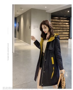 风衣女中长款英伦风2020新款流行秋冬收腰显瘦大衣连帽工装外套潮