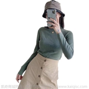 阳离子打底衫女士T桖长袖秋冬新款半高领纯色高弹保暖自发热德绒