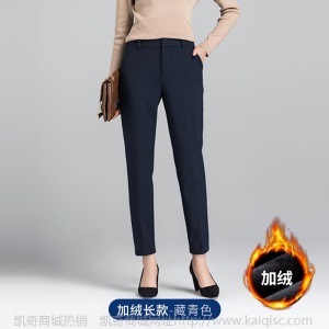 职业正装西装女2020新款韩版九分裤加绒加厚小脚裤子长裤一件代发