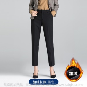 职业正装西装女2020新款韩版九分裤加绒加厚小脚裤子长裤一件代发