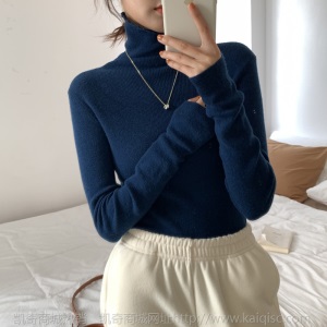 100%澳毛高领打底纯羊毛衫女2020新款秋冬内搭针织衫羊毛毛衣代发
