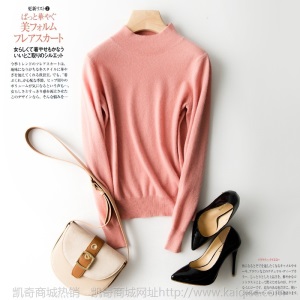 羊绒衫女100纯羊毛2020新款半高领秋冬短款套头针织打底衫毛衣厚
