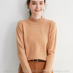 2020秋冬季新款半高领100纯羊毛衫女套头针织打底衫跨境欧美毛衣