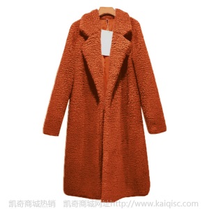 跨境凯奇秋冬棉服 女士欧美羊羔毛冬季中长款羊羔绒外套女