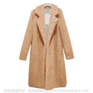 跨境凯奇秋冬棉服 女士欧美羊羔毛冬季中长款羊羔绒外套女