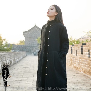 2019冬季棉麻女装新款原创国风复古夹棉保暖禅意加厚大码棉服棉衣