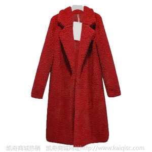 跨境凯奇秋冬棉服 女士欧美羊羔毛冬季中长款羊羔绒外套女