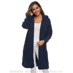 跨境凯奇秋冬棉服 女士欧美羊羔毛冬季中长款羊羔绒外套女