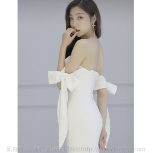 缎面轻婚纱2020新款新娘结婚白色礼服鱼尾显瘦拖尾简约超仙出门纱