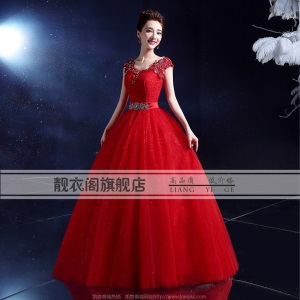 批发婚纱礼服2020秋季新款 新娘结婚大码显瘦齐地双肩影楼婚纱Y03