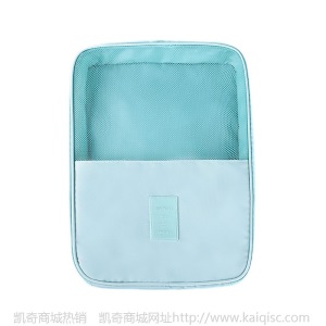 双层斜纹旅行鞋子简约便携旅游运动鞋包防水防潮防尘收纳鞋袋