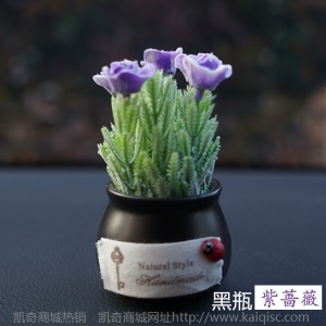 汽车仿真花摆件车载迷你植物装饰品小花盆吉祥果创意陶瓷车上摆饰