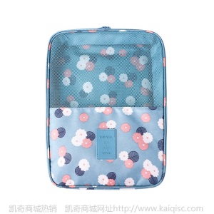 双层斜纹旅行鞋子简约便携旅游运动鞋包防水防潮防尘收纳鞋袋