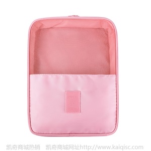 双层斜纹旅行鞋子简约便携旅游运动鞋包防水防潮防尘收纳鞋袋