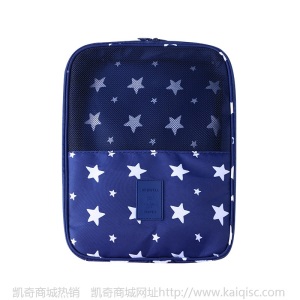 双层斜纹旅行鞋子简约便携旅游运动鞋包防水防潮防尘收纳鞋袋