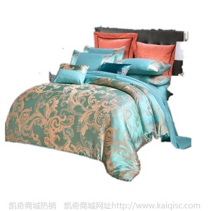 全棉时尚新款贡缎天丝莫代尔提花四件套厂家直销纯棉套件婚庆床品