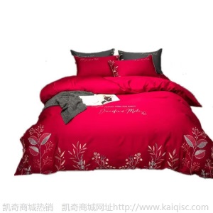 新款长绒棉60s家居床上用品四件套套件婚庆刺绣厂家批发一件代发