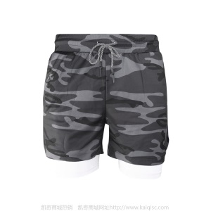 新款疯狂肌肉男运动短裤户外休闲跑步训练多口袋宽松款双层健身裤