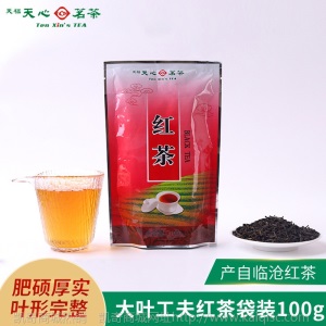 源头茶园 天福天心茗茶 云南珍品新茶红茶 大叶工夫红茶袋装100g