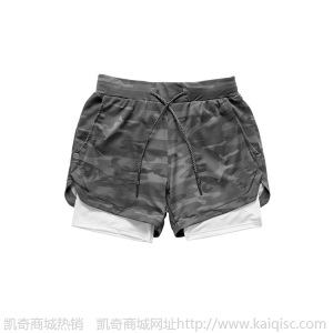 新款疯狂肌肉男运动短裤户外休闲跑步训练多口袋宽松款双层健身裤