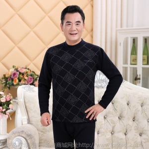 中老年保暖内衣套装加绒加厚男士加肥大码女士中高领纯棉秋衣秋裤
