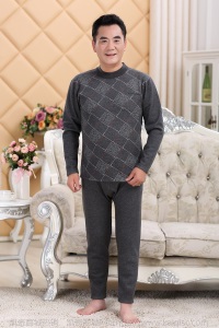 中老年保暖内衣套装加绒加厚男士加肥大码女士中高领纯棉秋衣秋裤