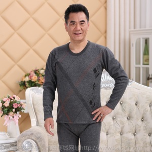中老年保暖内衣套装加绒加厚男士加肥大码女士中高领纯棉秋衣秋裤