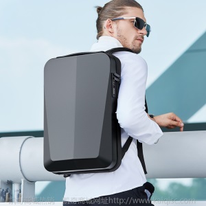BANGE新款商务背包男塑硬壳电脑包男士双肩包防水usb箱包backpack