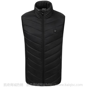 跨境专供智能充电加热马甲男棉衣立领石墨烯碳纤维发热背心外套冬