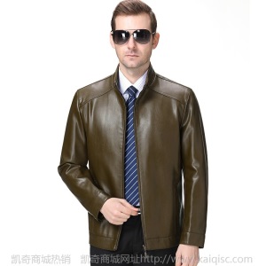 秋冬款男士真皮皮衣中年立领休闲男装加绒羊皮夹克薄单皮外套
