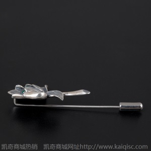 中国古典s925银个性荷花领针别针复古时尚莲花胸针高档女一字插针
