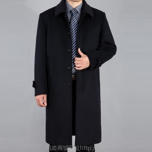 冬新款秋冬中年男士大衣外套 男式中长款毛呢大衣男呢子大衣