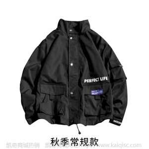 十三行冬季爆款潮牌韩版工装外套男女情侣款日系宽松夹棉加厚棉服