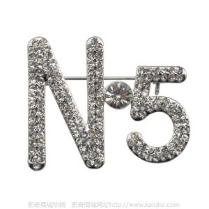 欧美热销时尚数字N5胸针 镶钻胸花 韩国流行饰品 工厂直销批发