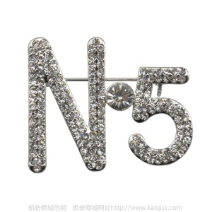 欧美热销时尚数字N5胸针 镶钻胸花 韩国流行饰品 工厂直销批发