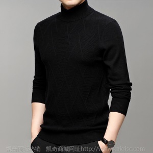 厂家批发冬季新款男士100纯羊毛衫高领保暖毛衣时尚男装1856