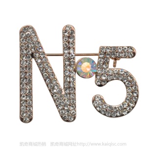 欧美热销时尚数字N5胸针 镶钻胸花 韩国流行饰品 工厂直销批发