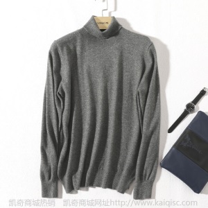 羊毛衫男士高领毛衣男秋冬新款100纯羊毛修身打底套头长袖