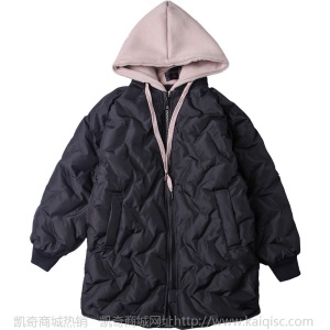 男童棉衣2021冬季新款时尚中大童儿童连帽假两件棉服加厚一件代发
