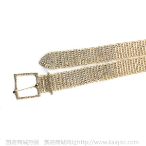 欧美新款时尚满钻腰带女简约大气十排钻重工镶嵌水钻腰链带钻皮带
