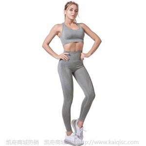 瑜伽服女欧美新款紧身套装点点无缝长袖健身服女士锻炼运动套装