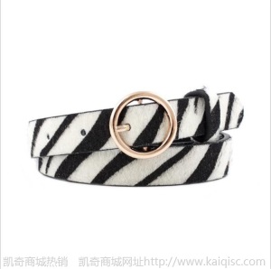 欧美爆新款女士百搭装饰牛仔裤腰带 时尚圆扣豹纹斑马纹蛇纹皮带
