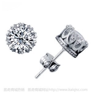 s925纯银耳钉 时尚简约 皇冠情侣银耳饰 男女士耳环 银饰品 批发