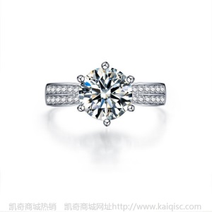 经典六爪925纯银戒指六爪镶锆石戒指 女仿真钻戒钻石 莫桑石定制