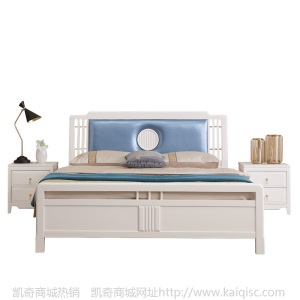 新中式实木床橡胶木床1.8米主卧床1.5米实木家具卧室家具厂家直销