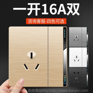 国际电工86型墙壁开关插座暗装一开5二三孔热水器空调USB插座面板