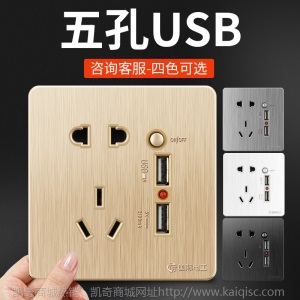 国际电工86型墙壁开关插座暗装一开5二三孔热水器空调USB插座面板